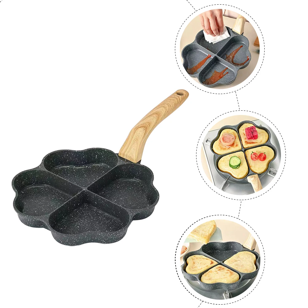 

Egg Frying Multi-Function Non-Stick Pancake Pan Wooden Handle Household Breakfast Cooking Accessory Reusable Kitchen Fry