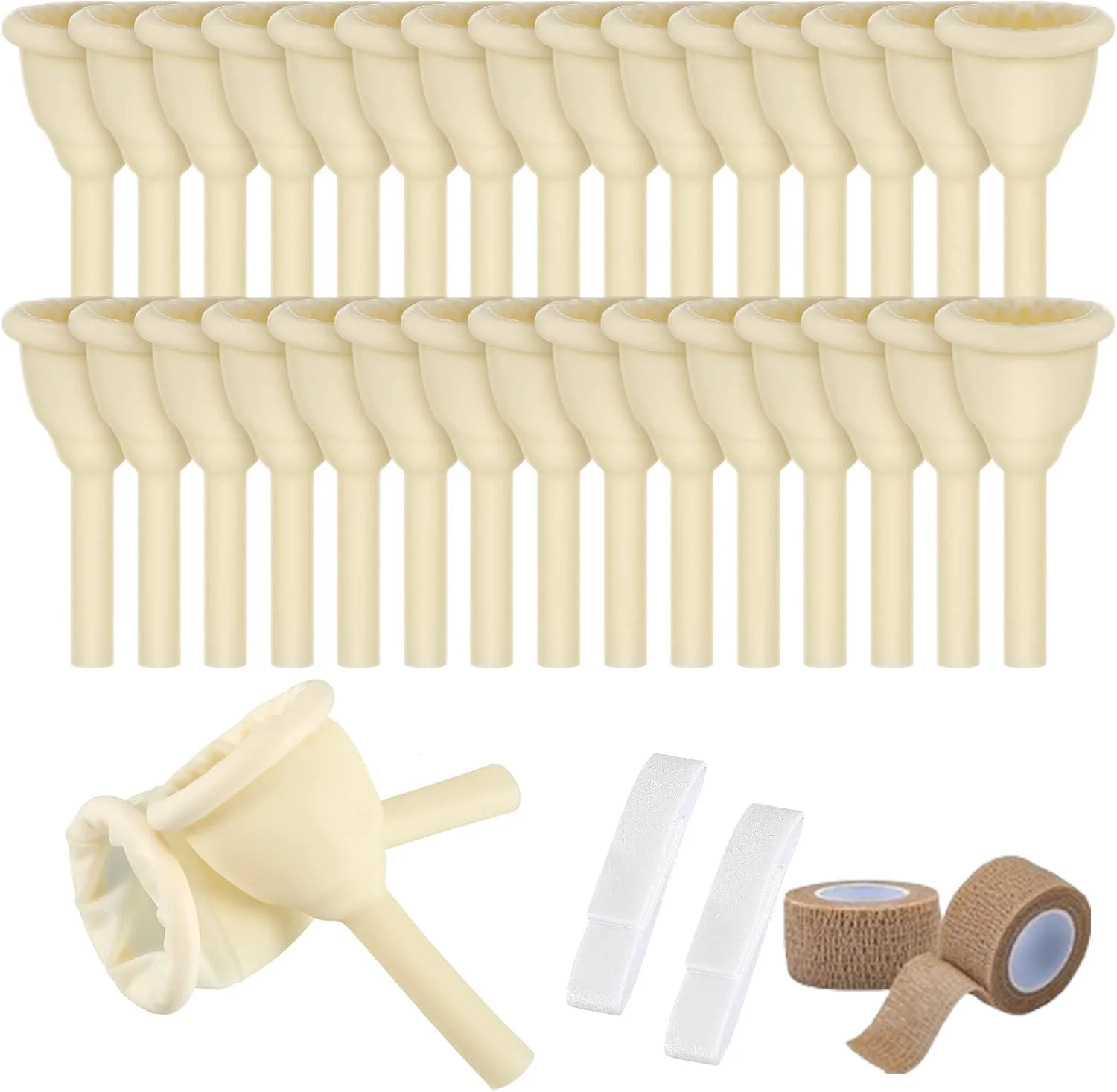 Disposable Male External Catheters Soft Latex Leak-Proof Urinary Sheaths Individually Packaged for Bedridden Post-Surgery Men