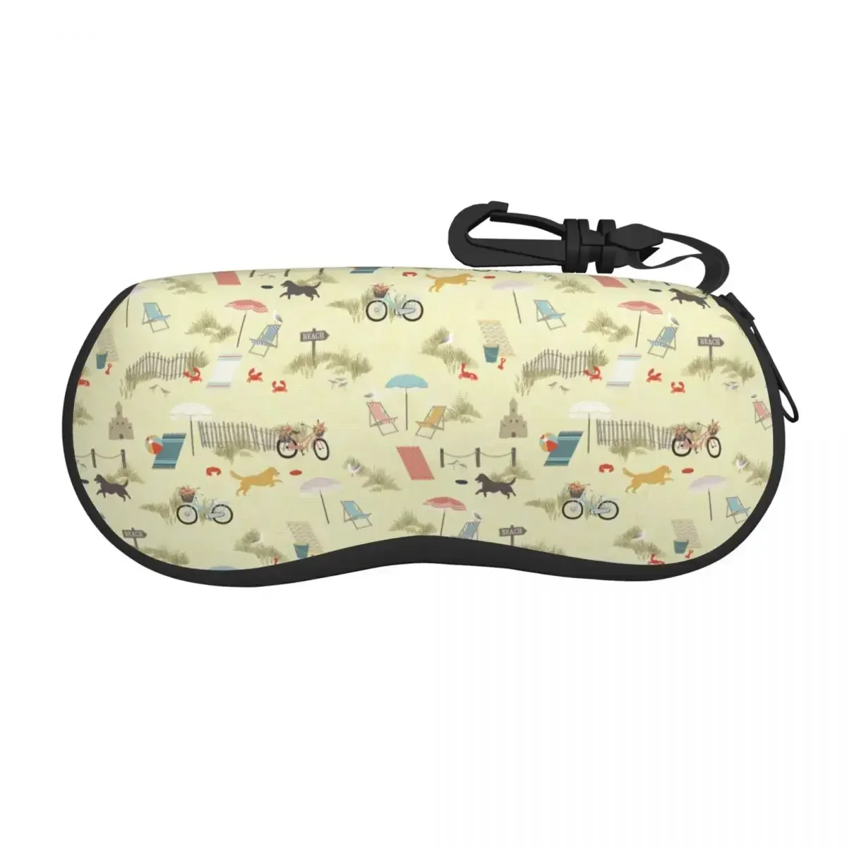해변 마을 패턴 쉘 안경 케이스, 유니섹스 패션 안경 케이스, 선글라스 보호대 박스, 맞춤형