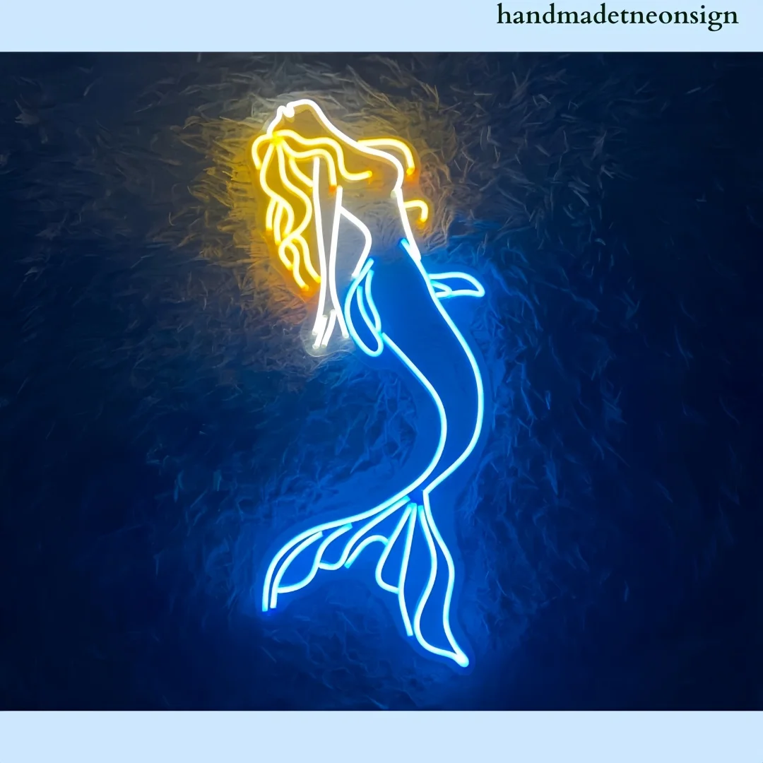 Mermaid Neon Sign, Mermaid Girl Led Sign, Mermaid Lady Neon Light, Mermaid Woman LED Light, Nursery Room Wall Decor Art Custom