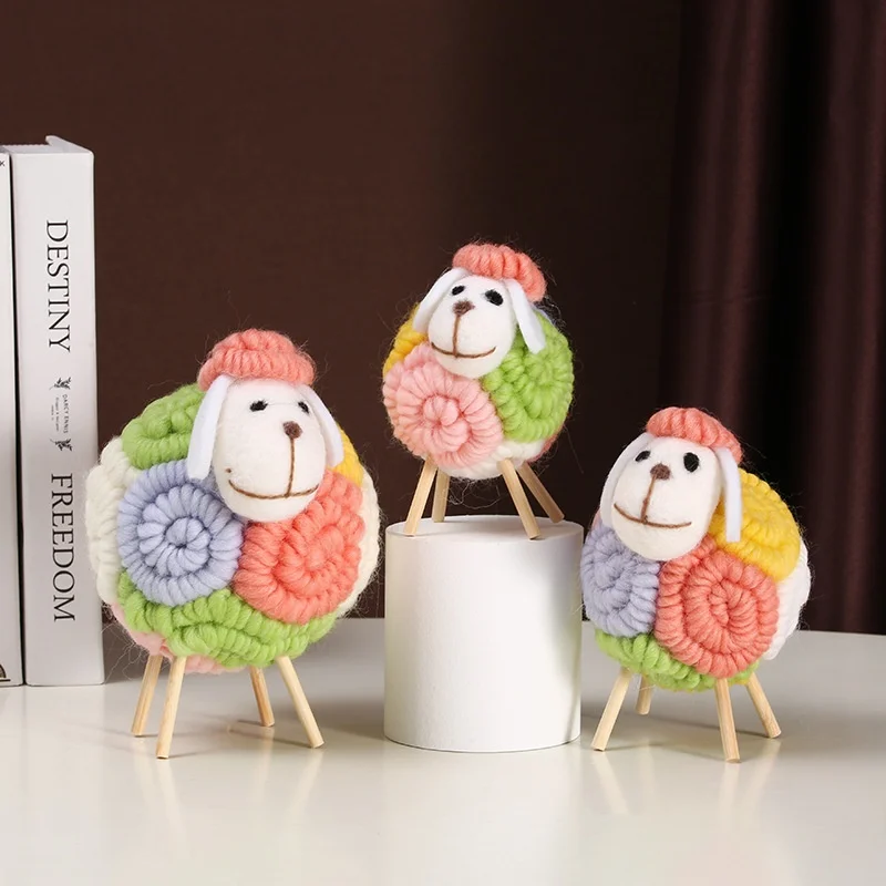 Mini Table Ornament Lovely Felt Sheep Ornament Kawaii Modern Home Decor Indoor Figurines Children's Gifts Room Accessories Props