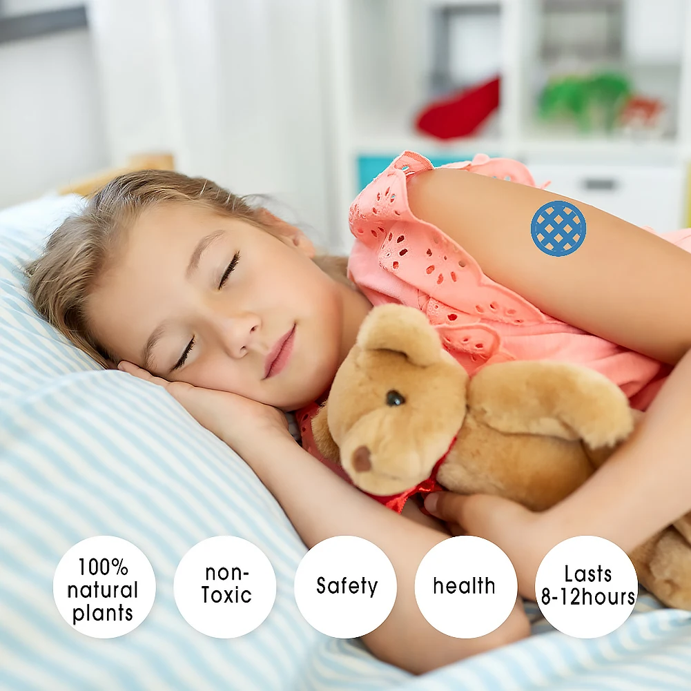 24 رقعة من ملصقات تخفيف لدغة الحشرات الطبيعية، رقعة طبيب صديقة للطفل، مقاومة للماء للسفر والتنزه والتخييم وأنشطة الفناء