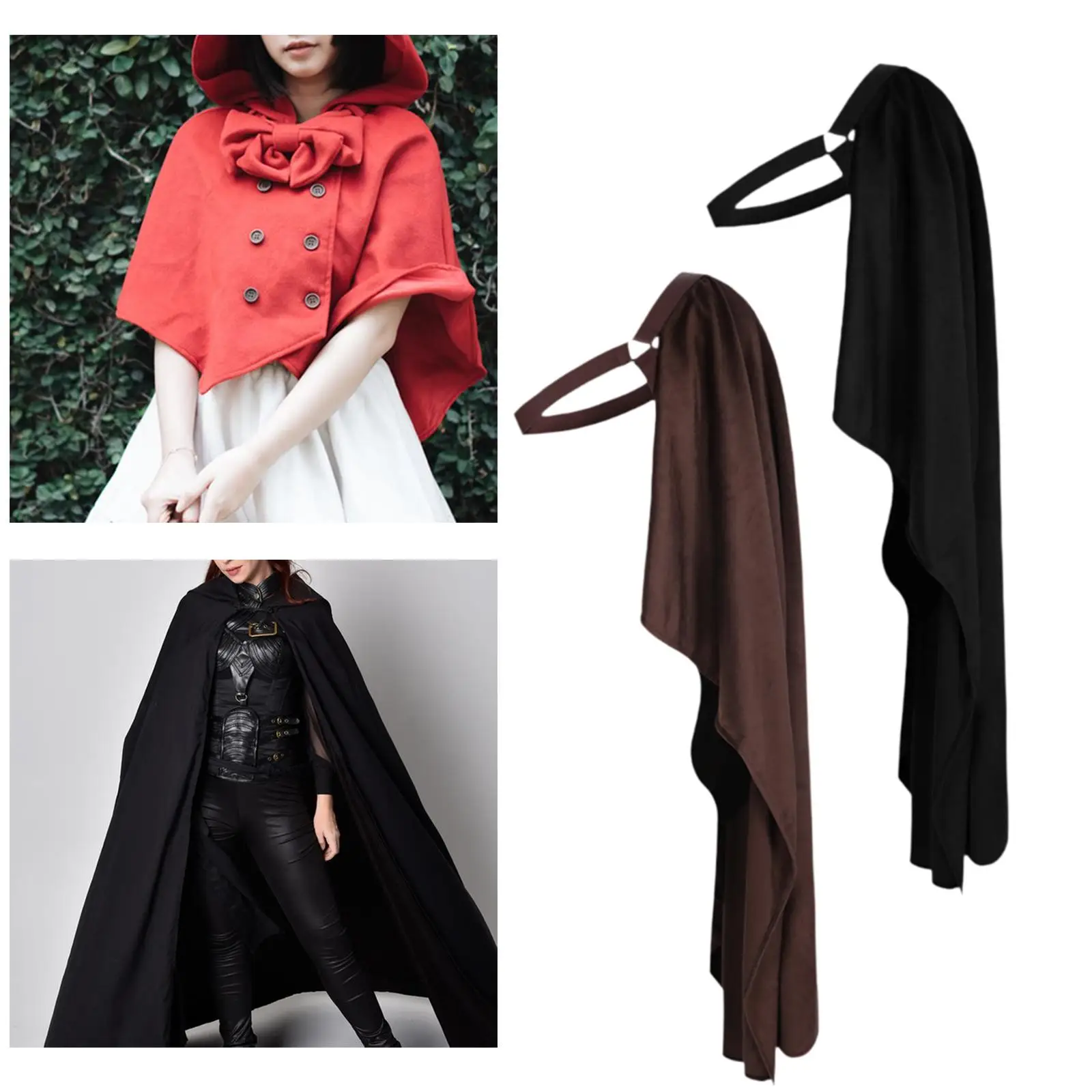 

Knight Half Cape Cosplay Costume Half Cloak Punk Half Shoulder Cloak for Role Play Adult Halloween Historical Reenactment Stage