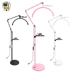 16inch LED Half Moon Lash Light Temperature 3000K-6000K Floor LED Lamp For Beauty Facials Skincare Tattoo Eyebrows Filming