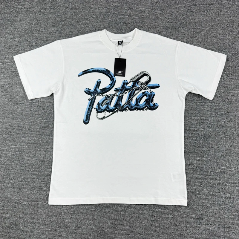 Patta Harajuku Style Quality Cotton Simple Letter Printed Short Sleeved Shirt Men Women Round Neck T-shirt Casual Style Stock
