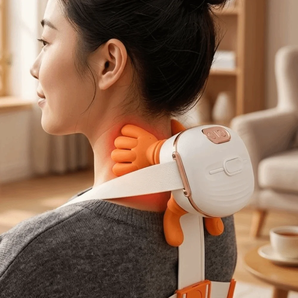 Soft Silicone Neck Shoulder Massager Wireless Ergonomic Electric Kneading Massage Bionic Finger USB Charging