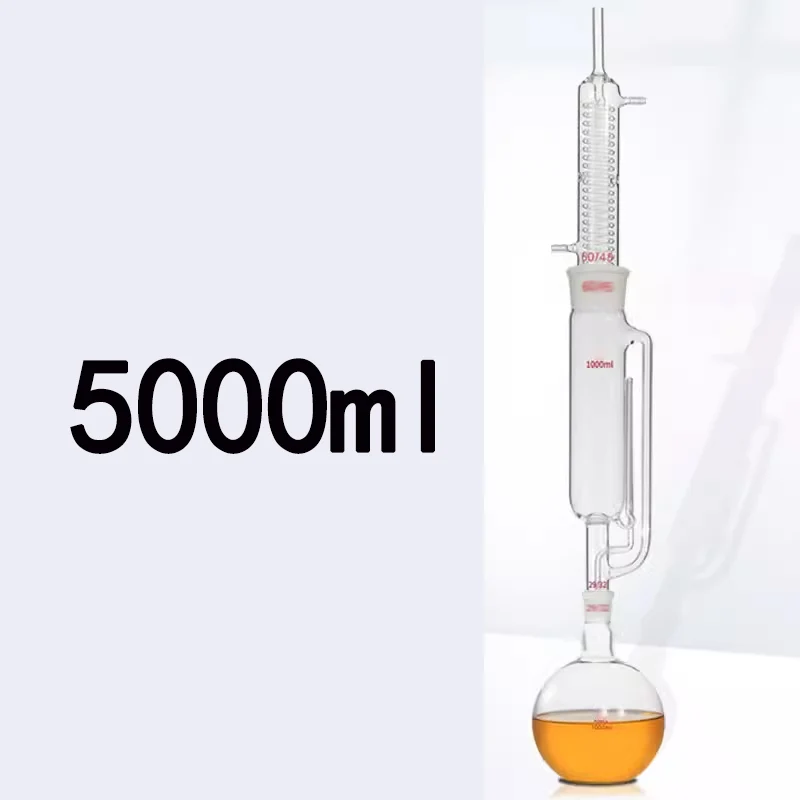 5000ml Soxhlet extractor fat extractor snake extractor extraction cylinder complete set of glass extraction device