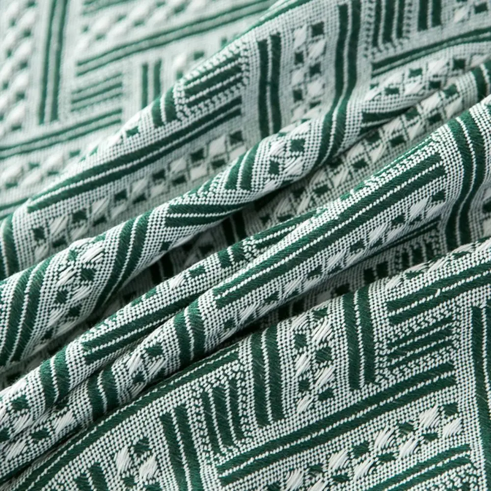 

Household Tassel Edge Interweaving Grid Tablecloth French Rustic Rectangular Table Cover Washable Coffee Table Mat Dining Table