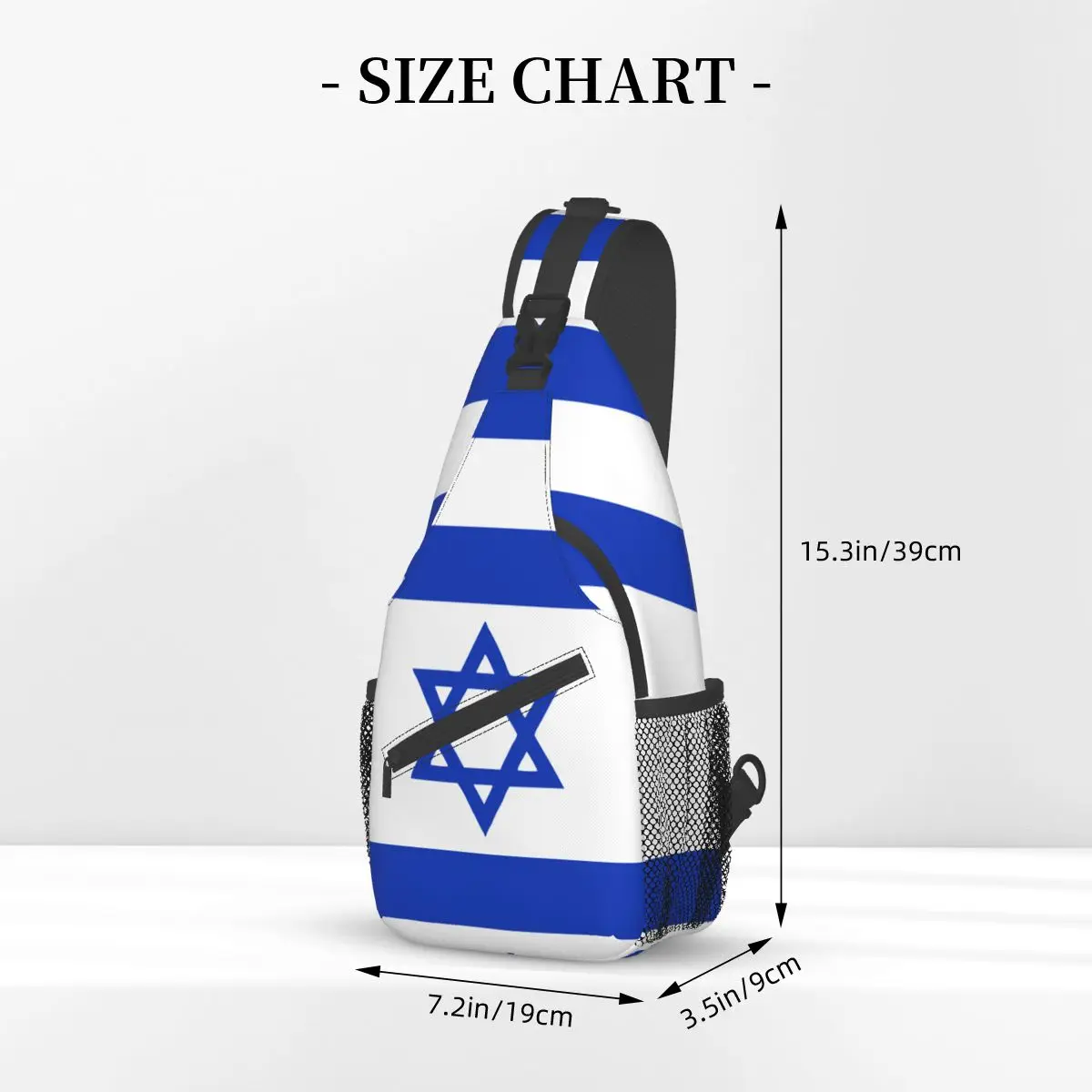 Israël Vlag Sling Tassen Borst Crossbody Schouderslinger Rugzak Reizen Wandelen Daypacks Modepakket