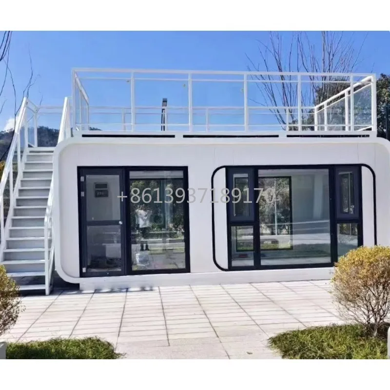 Modern Popular Small Mobile Studio Pod 20ft 40ft Prefabricated Outdoor House Apple Cabin for Office Living Room Bedroom Mall