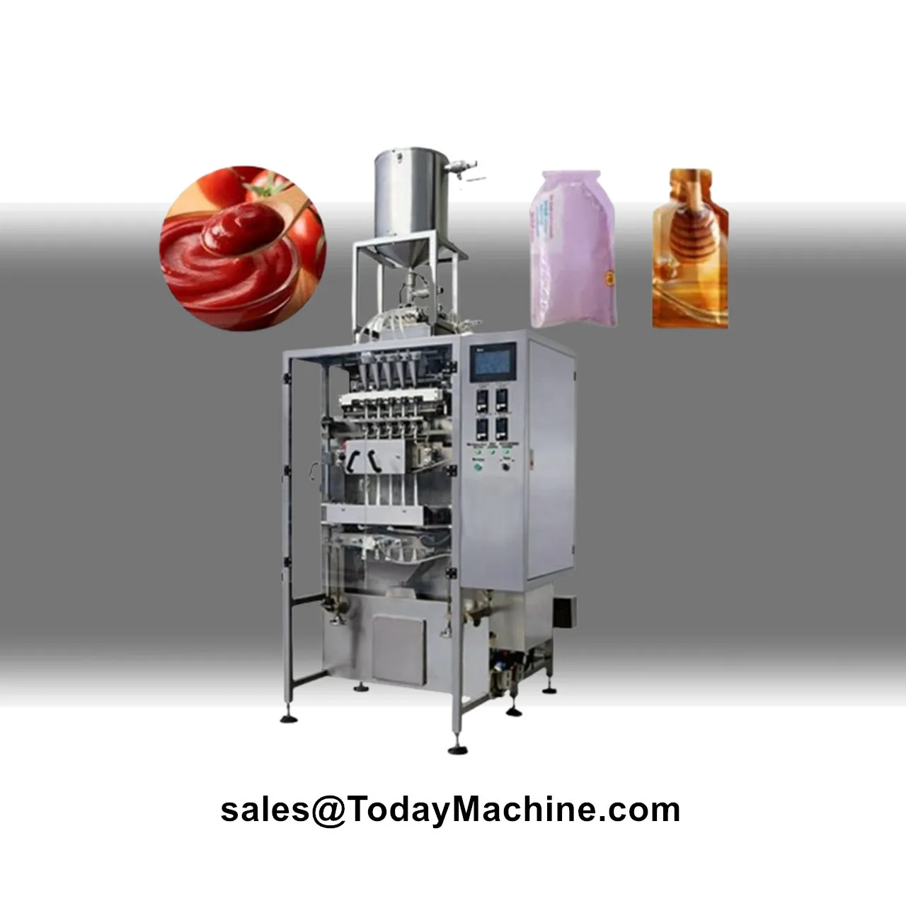 Multi Lane Liquid Shampoo Hair Conditioner Ketchup Honey Liquid Sachet Packing Machine