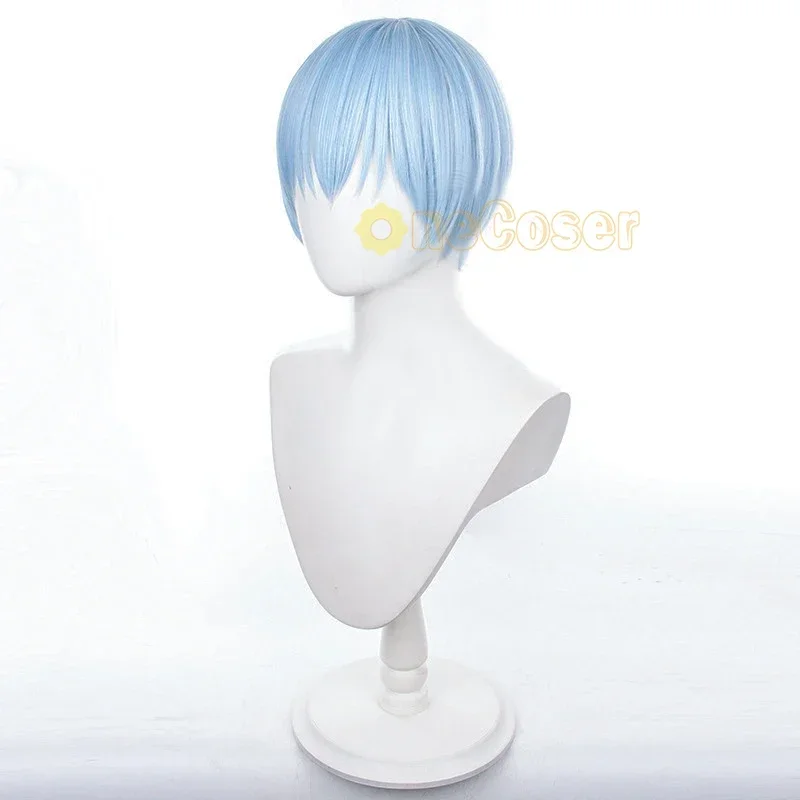 IN STOCK Sky Cosplay Wig Anime Freeze Beyond Journey's End Blue Short Hair Demon King Cheer Freeze Fiber Hair Wig Cap