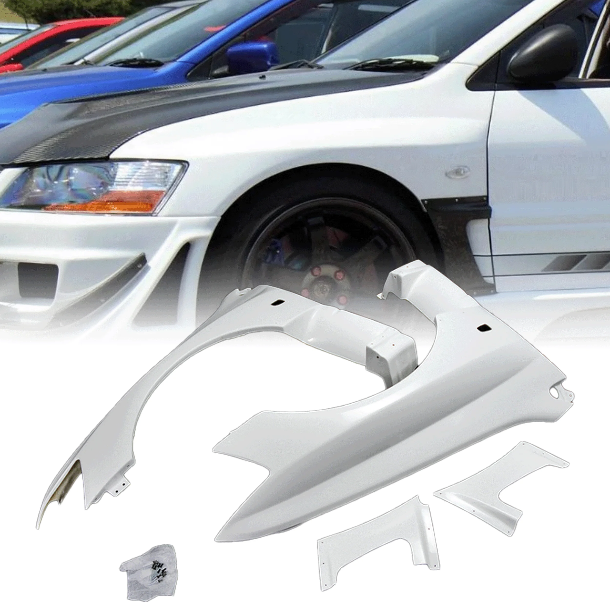 قطع غيار السيارات Mitsubishi Evolution 8 9 VRS Style Aero GT ذات فتحات أمامية من الألياف الزجاجية