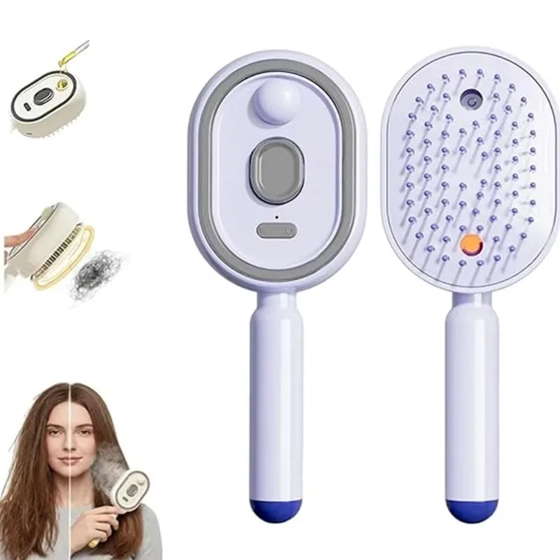 Electric Spray Massage Comb 3‑in‑1 Self‑Cleaning Steam Essential Oil Brush Oil Atomization Hair Care Spray Massager