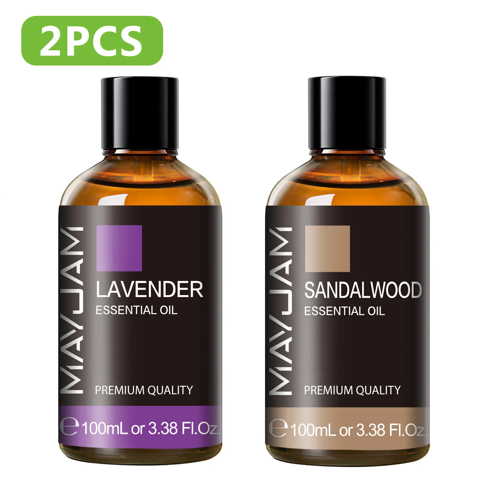 زجاجتان من الزيوت العطرية النقية 100 مل مع قطارة برتقالية حلوة وفانيليا وإبرة قرنفل لمرطب ناشر القصب للعلاج العطري