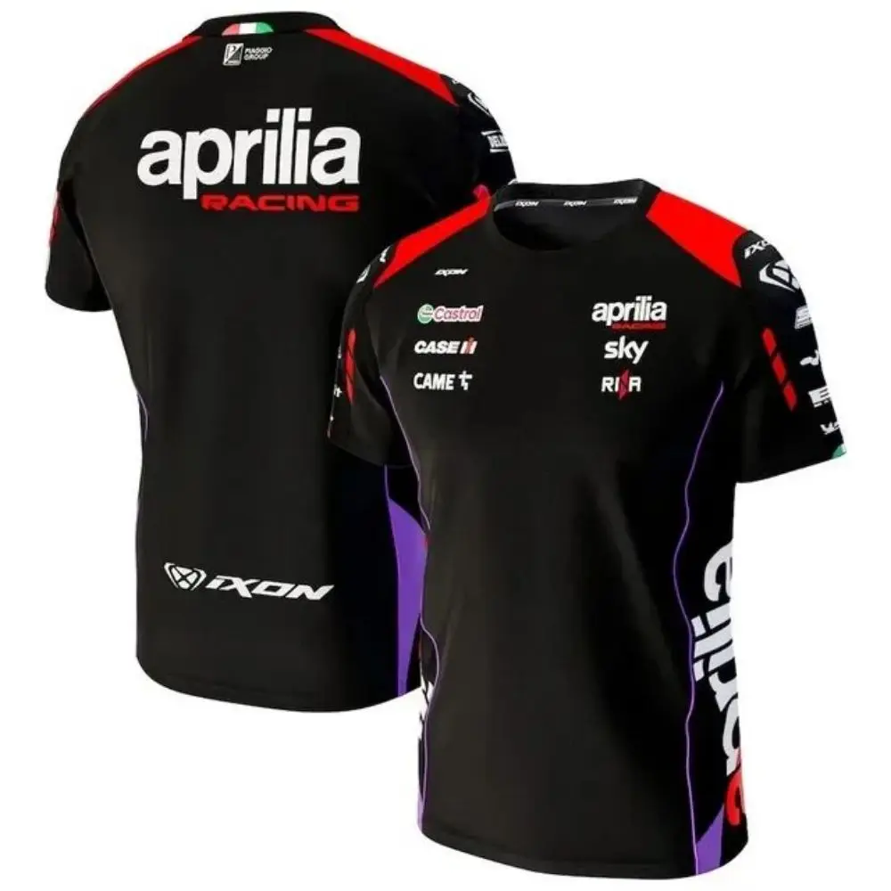 Aprilia Men\'s Women\'s Racing Team T-Shirt Short Sleeve Outdoor Sportswear Moto GP Breathable 3D Printed Motorcycle Style