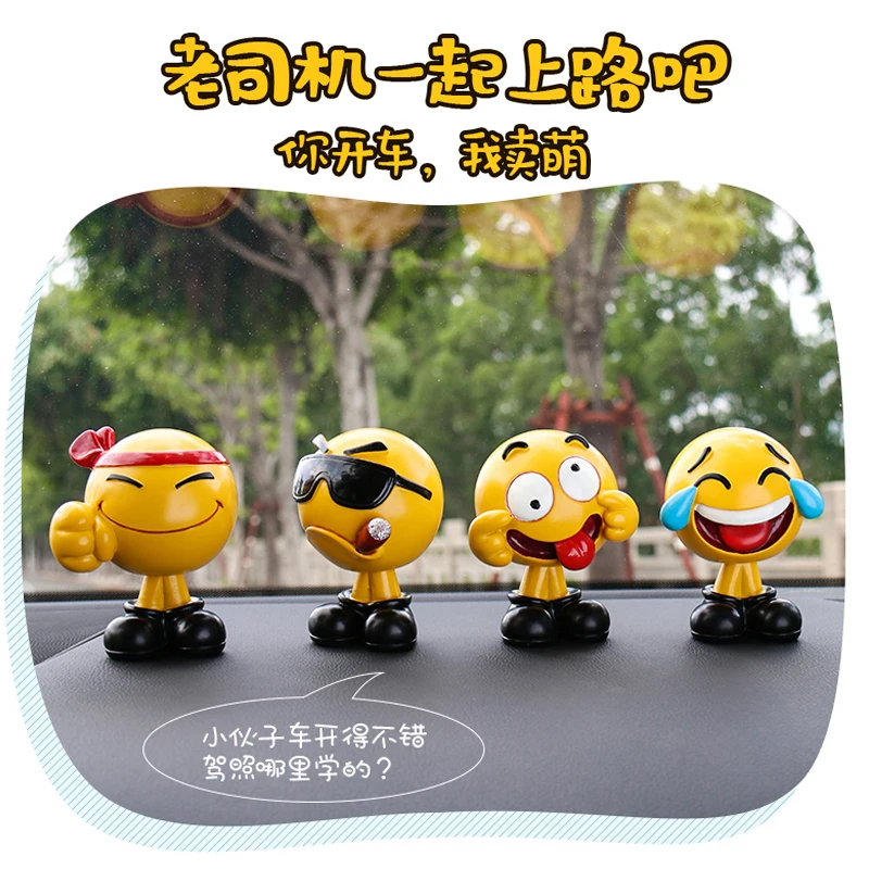 Car Interior Decoration Personality Shaking Head Doll Expression Chartered Car Center Console Car Decoration High-end Man