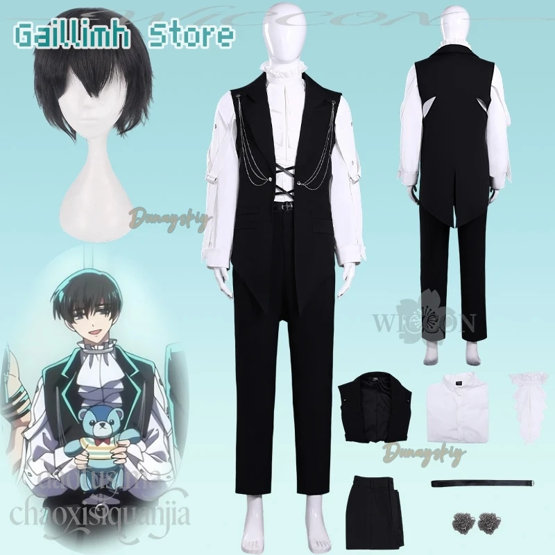 

Ouri Sakaguchi Cosplay Tamon's B-Side Which Face Does Tamon Have now Idol Group F/ACE Anime 코스프레 Black Vest Goth Christmas