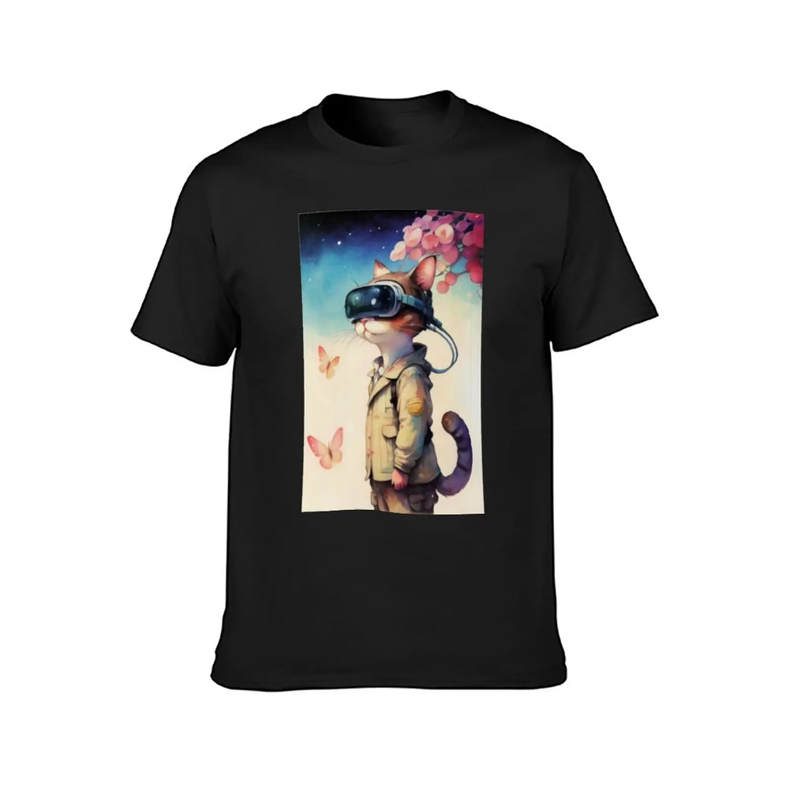 Apple vision Cat Wearing Metaverse Glasses 2 T-Shirt graphics sublime for a boy Men's t-shirts