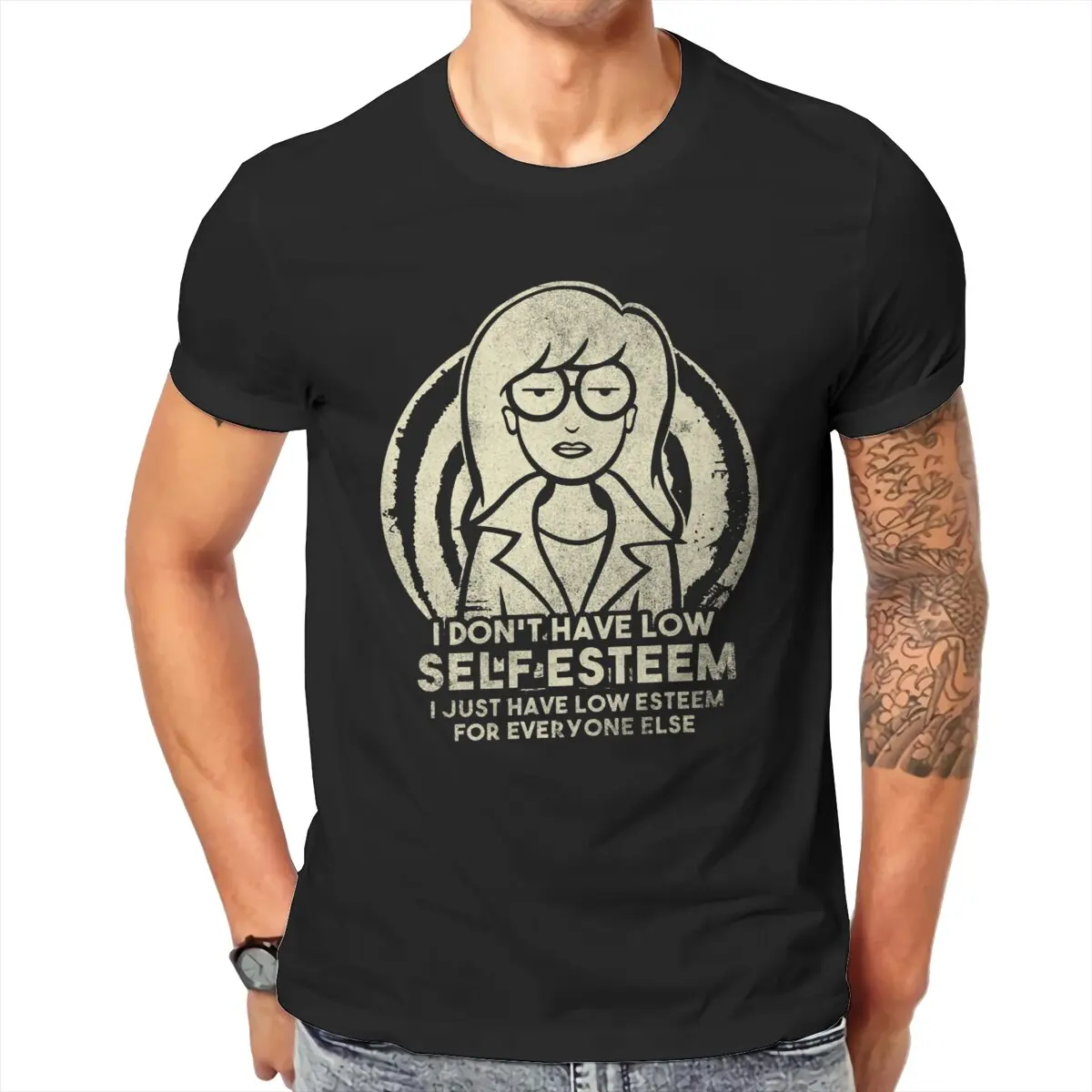 I Don\'t Have Low Self  Esteem Daria This Sick Sad World 90s Funny Music Cartoon Unisex T-Shirt for Men 100% Cotton Tee Tops Gift