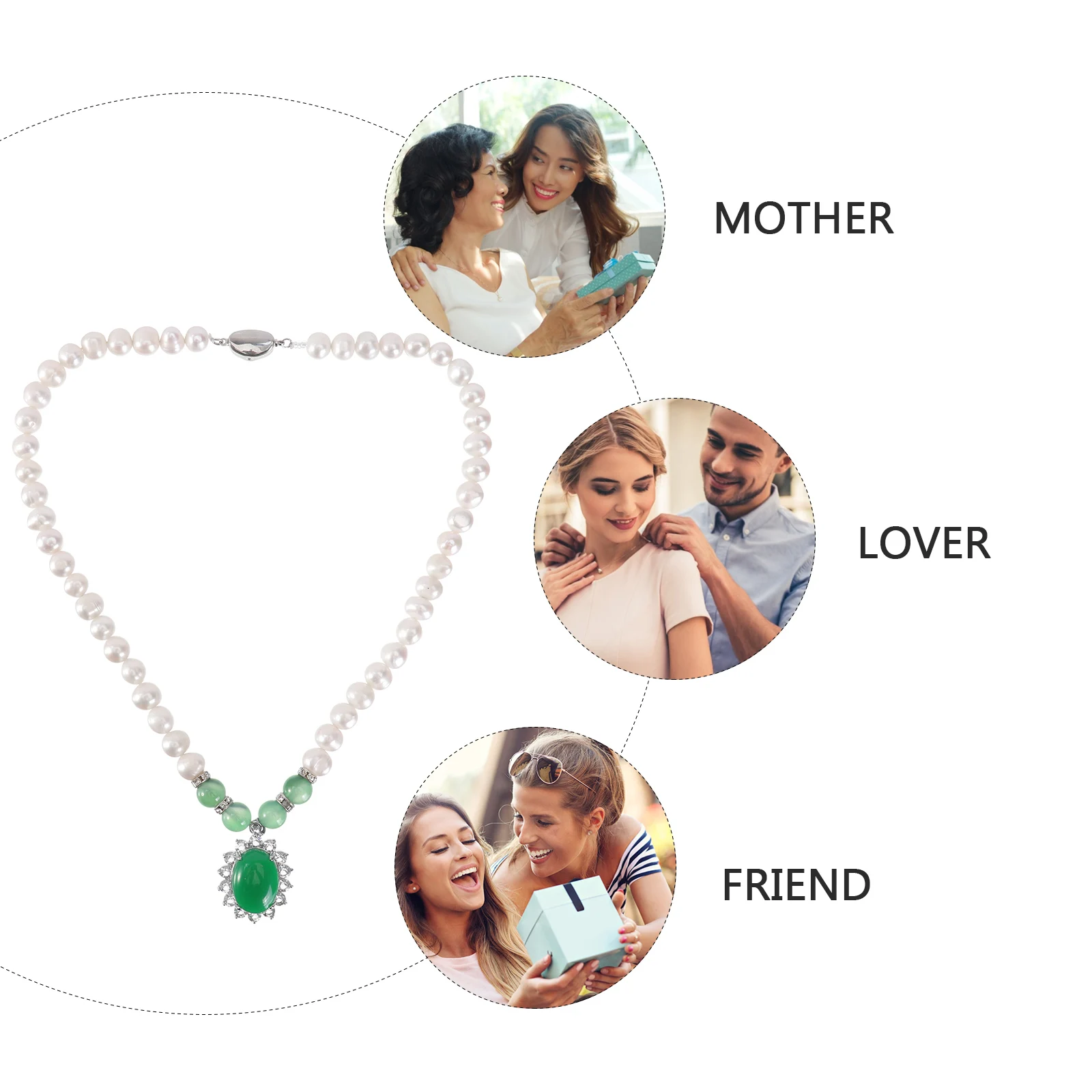 

1 Set Creative Pearl Necklace Clavicle Chain Elegant Neck Jewelry Attractive Choker Neck Decoration Pendant Gift For Mother