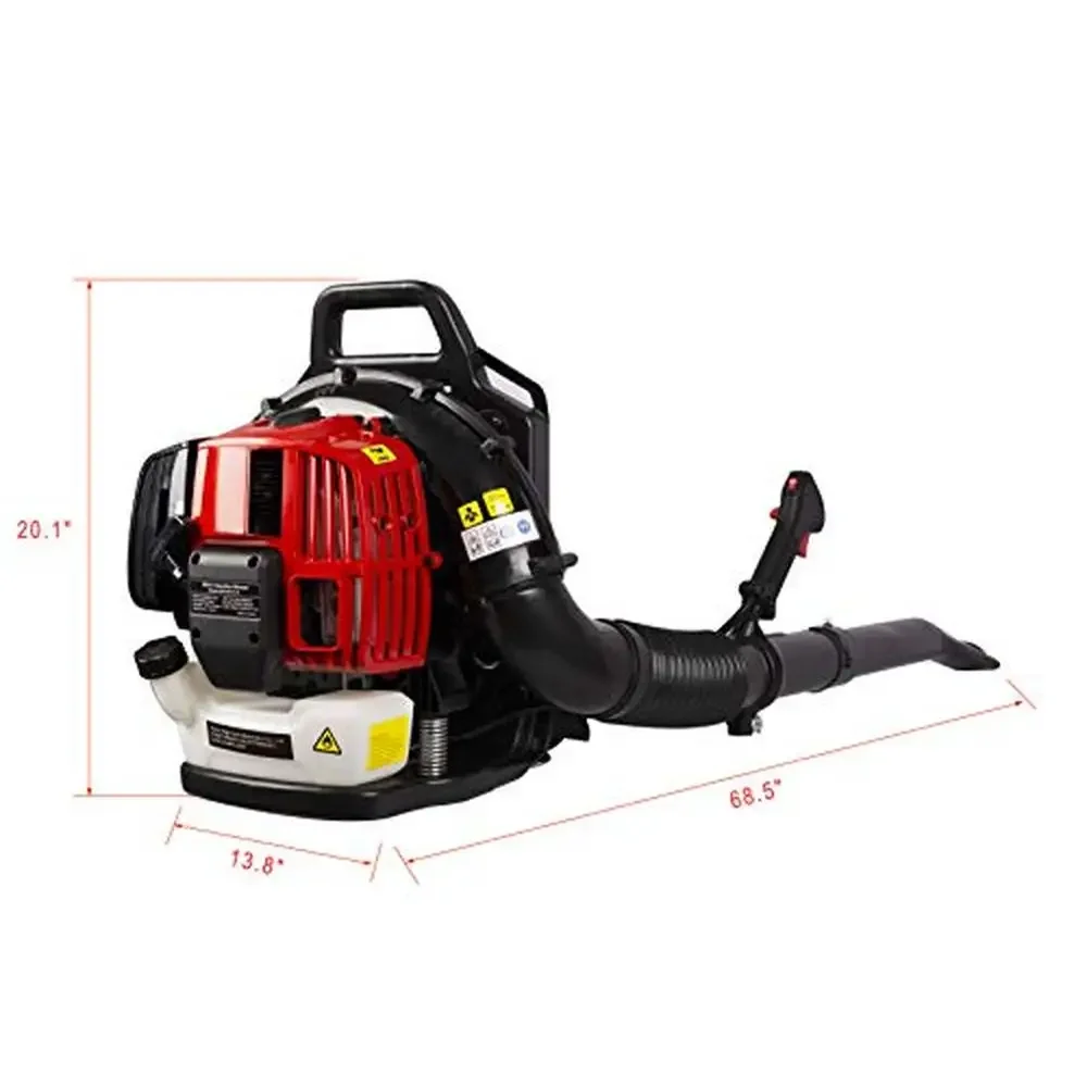 Gas Powered Leaf Blower 52CC 2-Cycle Backpack Blower with Extension Tube Powerful 530 CFM Air Flow 248 MPH Air Speed Cordless