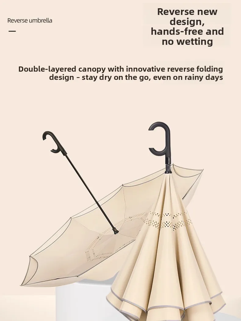 

Auatic двусторонний зонт от дождя с длинной ручкой, светоотражающая полоса, ручной отдельно стоящий автомобильный зонт специального назначения