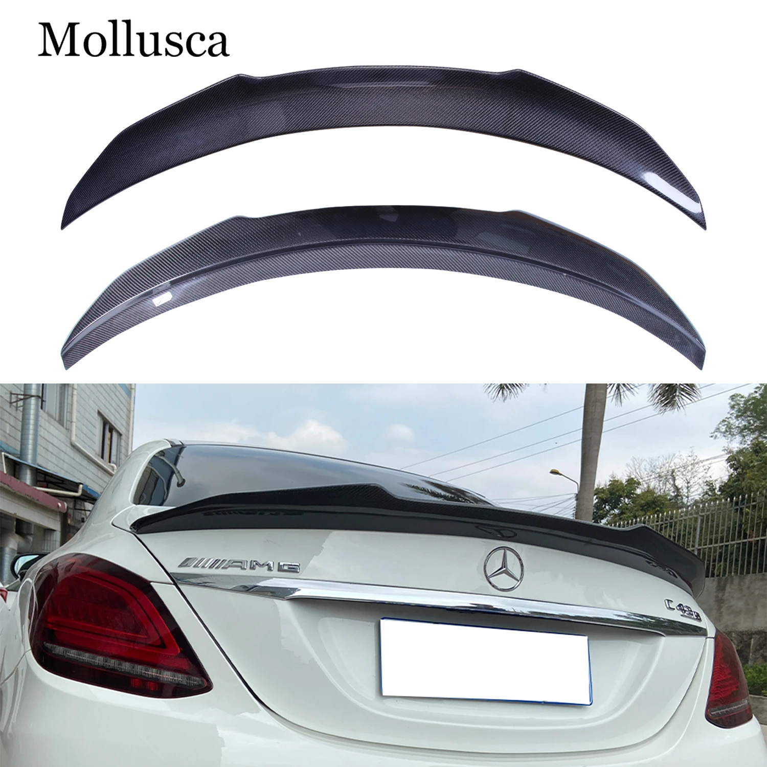 

For Mercedes-Benz C-Class W205 4Door sedan PSM2 Style Carbon Fiber Rear Spoiler Trunk Wing 2013-2022