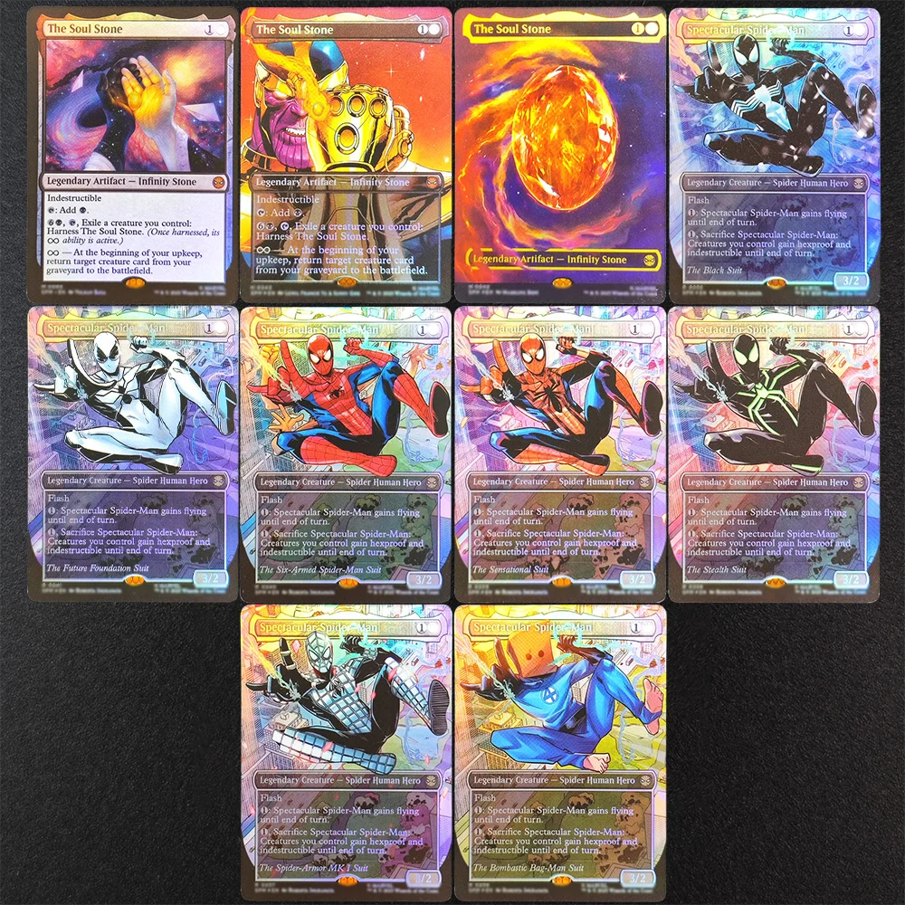 

Коллекционные карты Magic: The Gathering Proxy TCG - Spectacular Spider-Man: The Soul Stone. Высококачественные игровые карты для настольных игр и торговли.