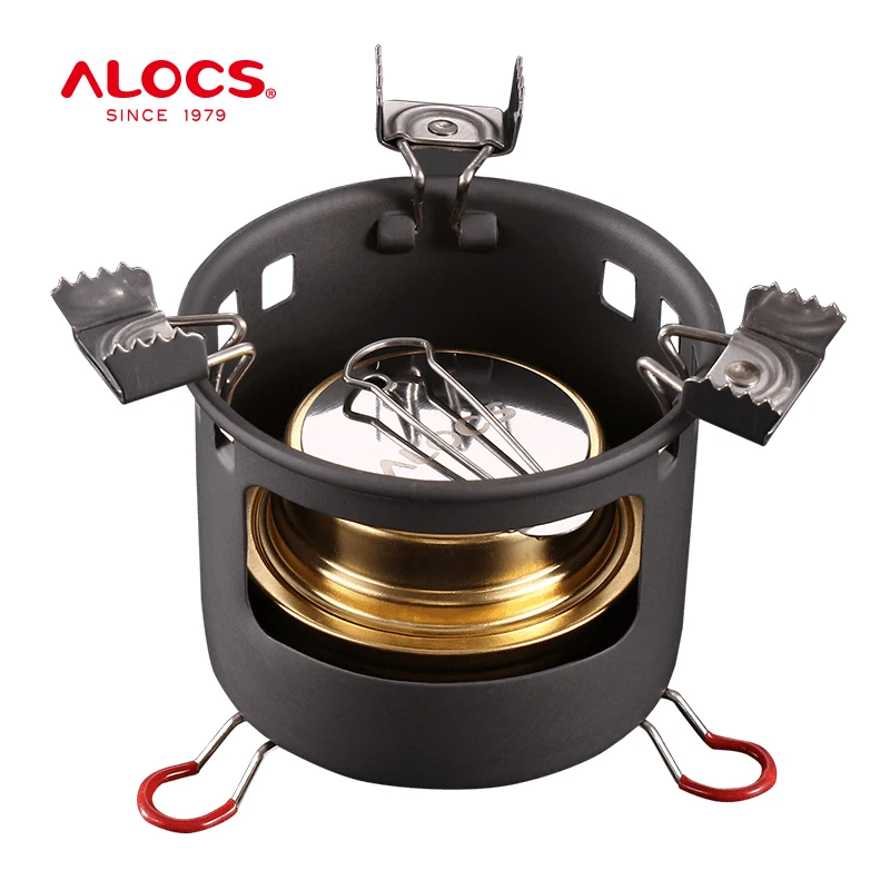 Alocs B13 Outdoor Portable Compact Mini Spirit Burner Camping Alcohol Stove Cooktop Flame Regulator Backpacking Picnic Hiking