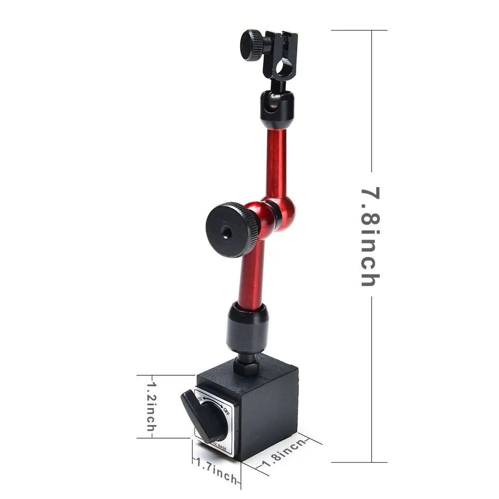 3-joint Red Adjustable Magnetic Base Holder for Digital Dial Indicator 200mm