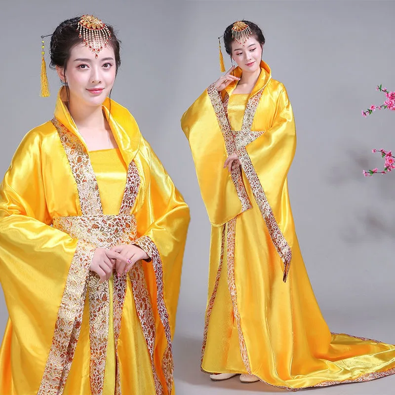 Chinês Hanfu Cosplay Elegante Roupas, Trailing Palace, Retro Roupas De Luxo, Queen Stage Performance