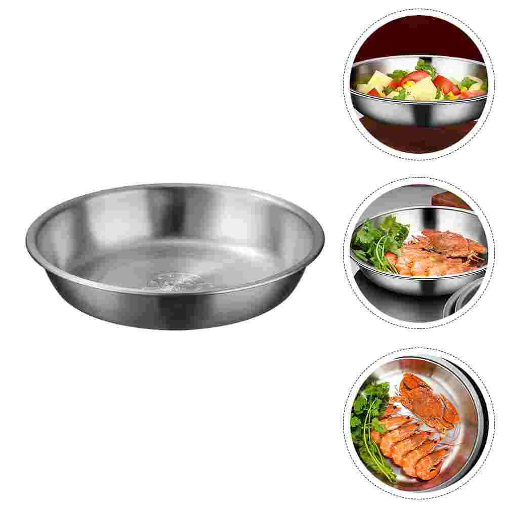 

Stainless Steel Soup Bowl Storage Holder Container Fruit Washing Steaming Dish Practical Basin Roaster Pan