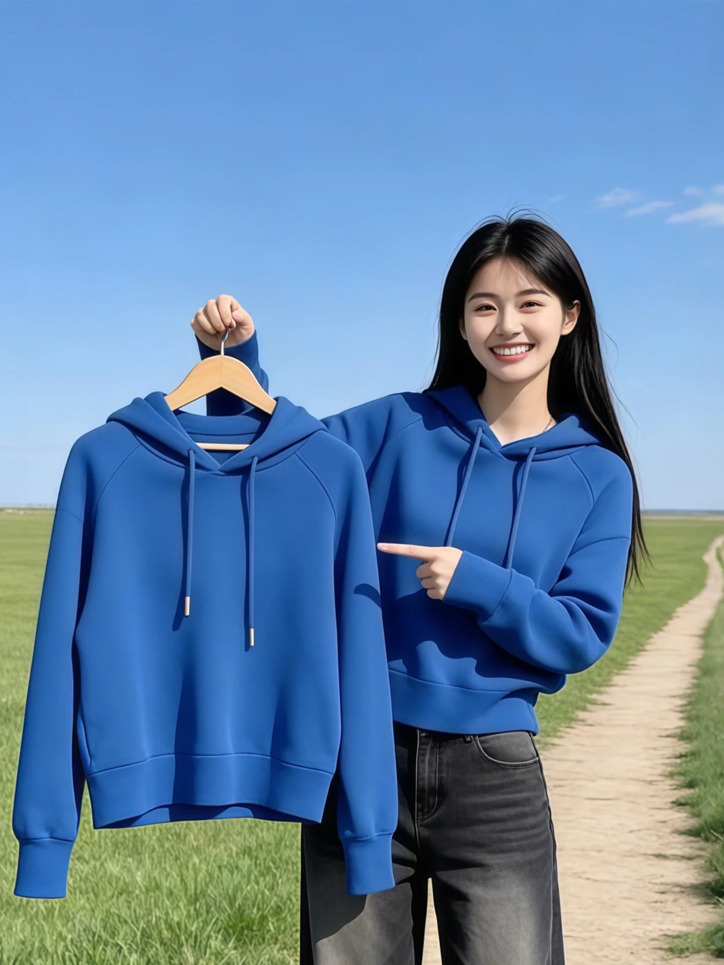

Fashionable Color Hoodie Women's Long Sleeve Top Slimming Cute Match All the Time Spring Autumn Small Size Ideal