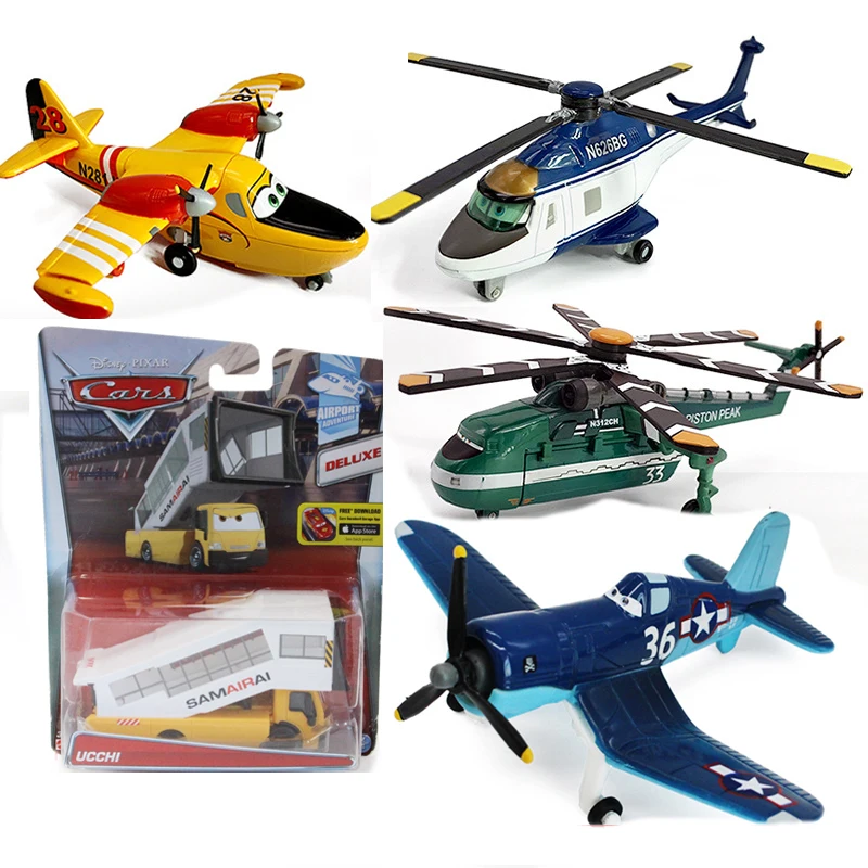 Disney Pixar Planes Set No.7 Dusty Crophopper Echo Bravo Airplane Model Fighter Skipper Aircraft Metal Toys for Boy Kids Gift