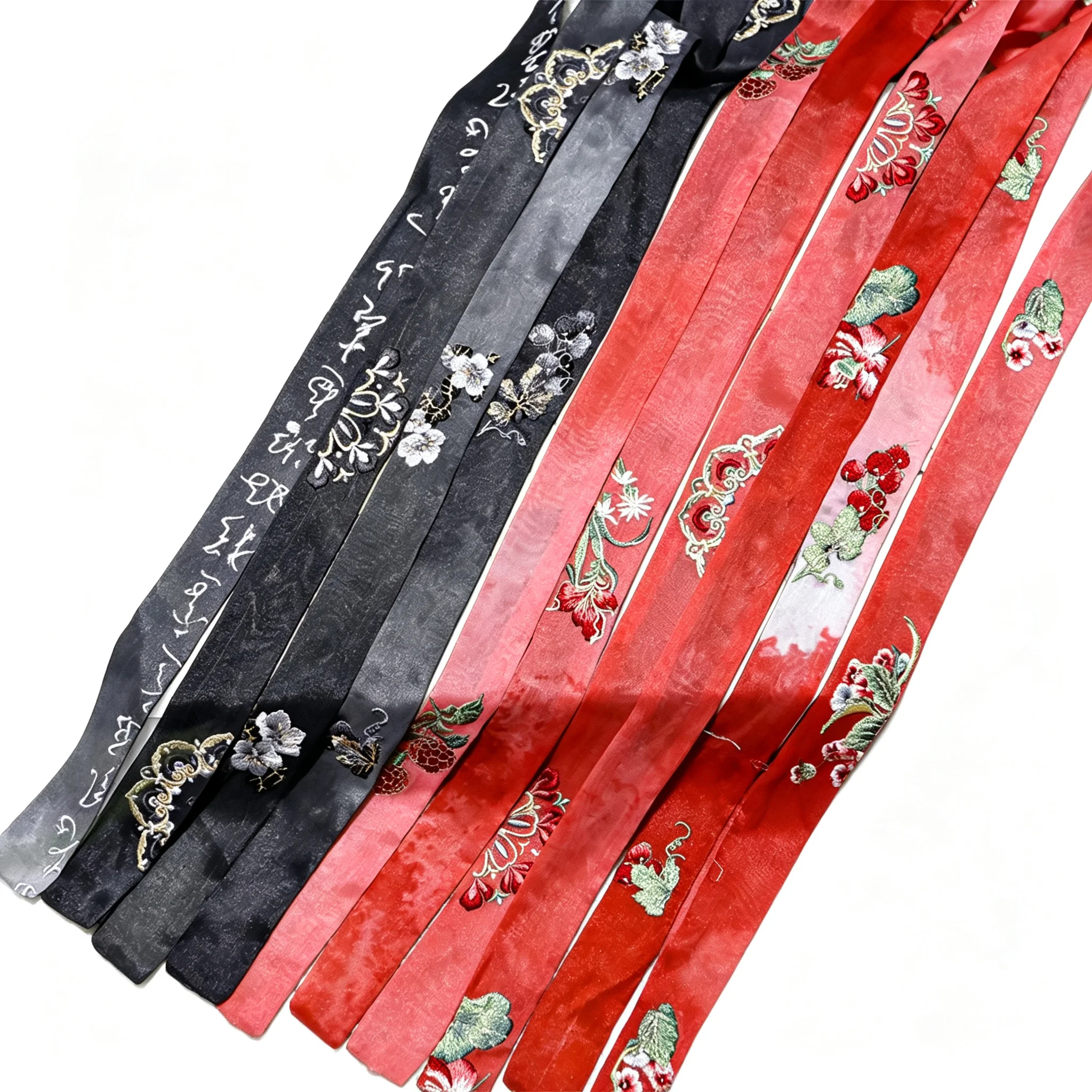 3M Hanfu Embroidered Lace Ribbon DIY Hair Band Waist Tie Strap Chinese Style Costume Accessory