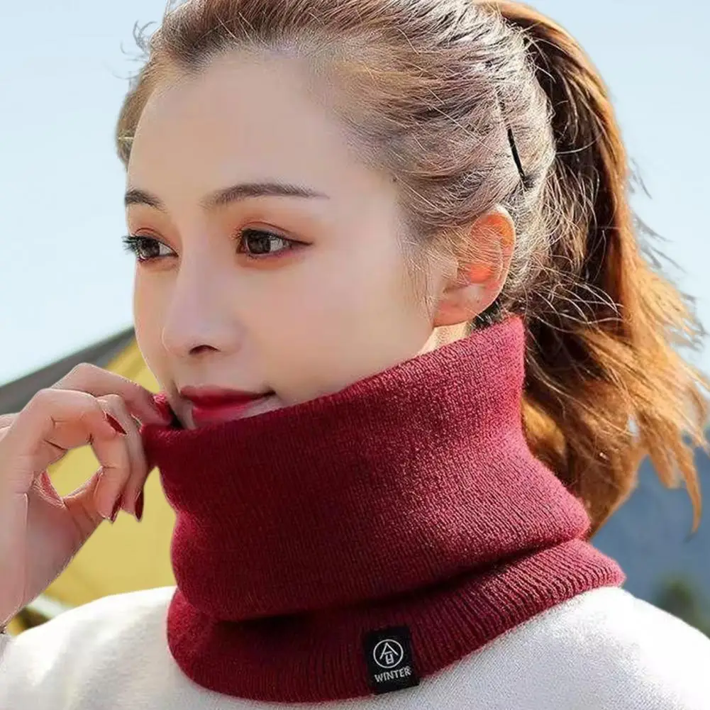 Men Women Neckerchief For Winter Thickened Plush Lining Elastic Neck Gaiter Outdoor Indoor Cold Weather Unisex Neck Scarf