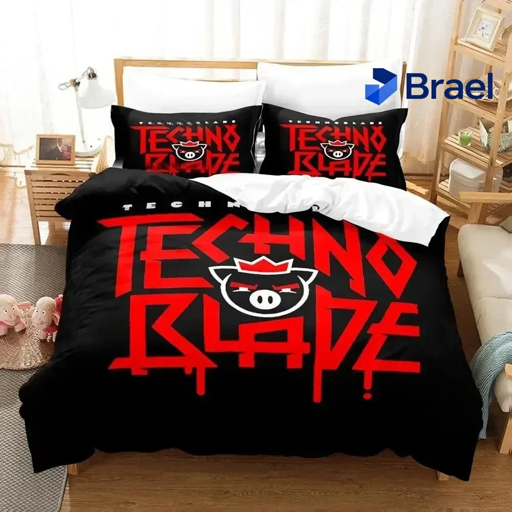 Exquisite 3D Print Technoblade Bedding Set Duvet Cover Bed Set Quilt Cover Pillowcase Comforter king Queen Size Boys Adult Beddi
