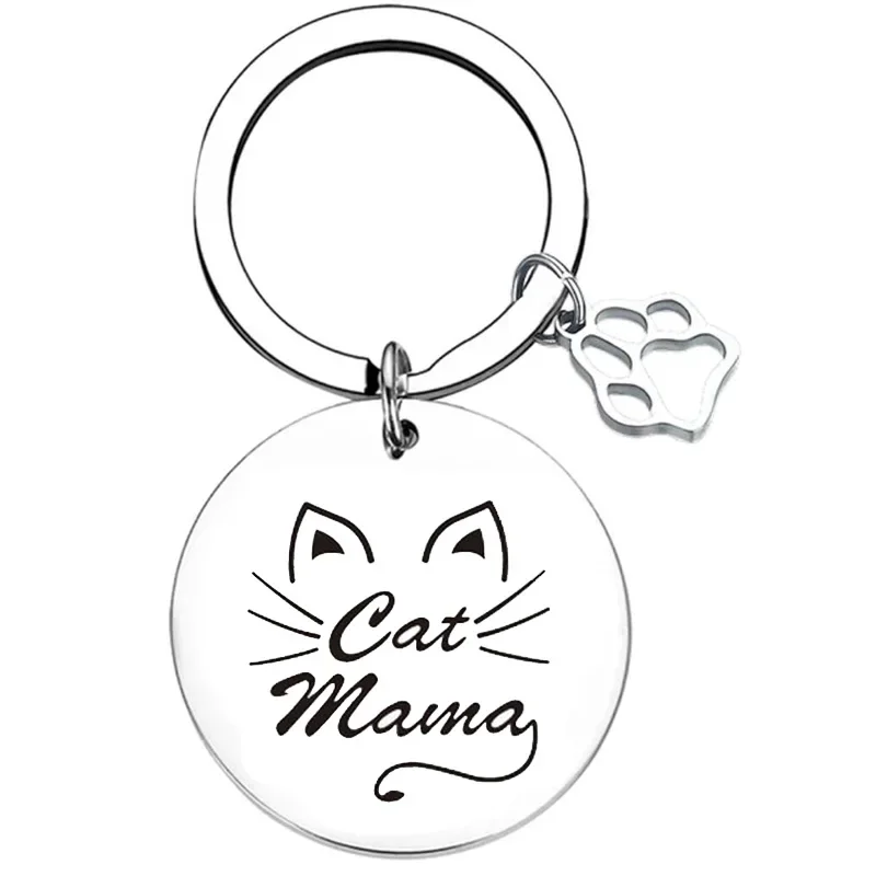 Pet Cat Lover Gift Cat Mama mom key chain Mothers Day key rings Cats Lover Jewelry