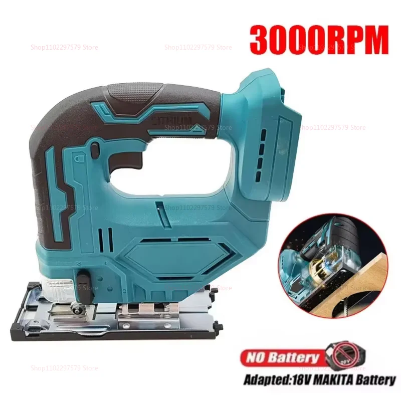 Electric Curved Jig Saw Cordless Power Tool for Carpentry DIY with 18V Battery Compatible Portable Multifunctional Cutting Tool