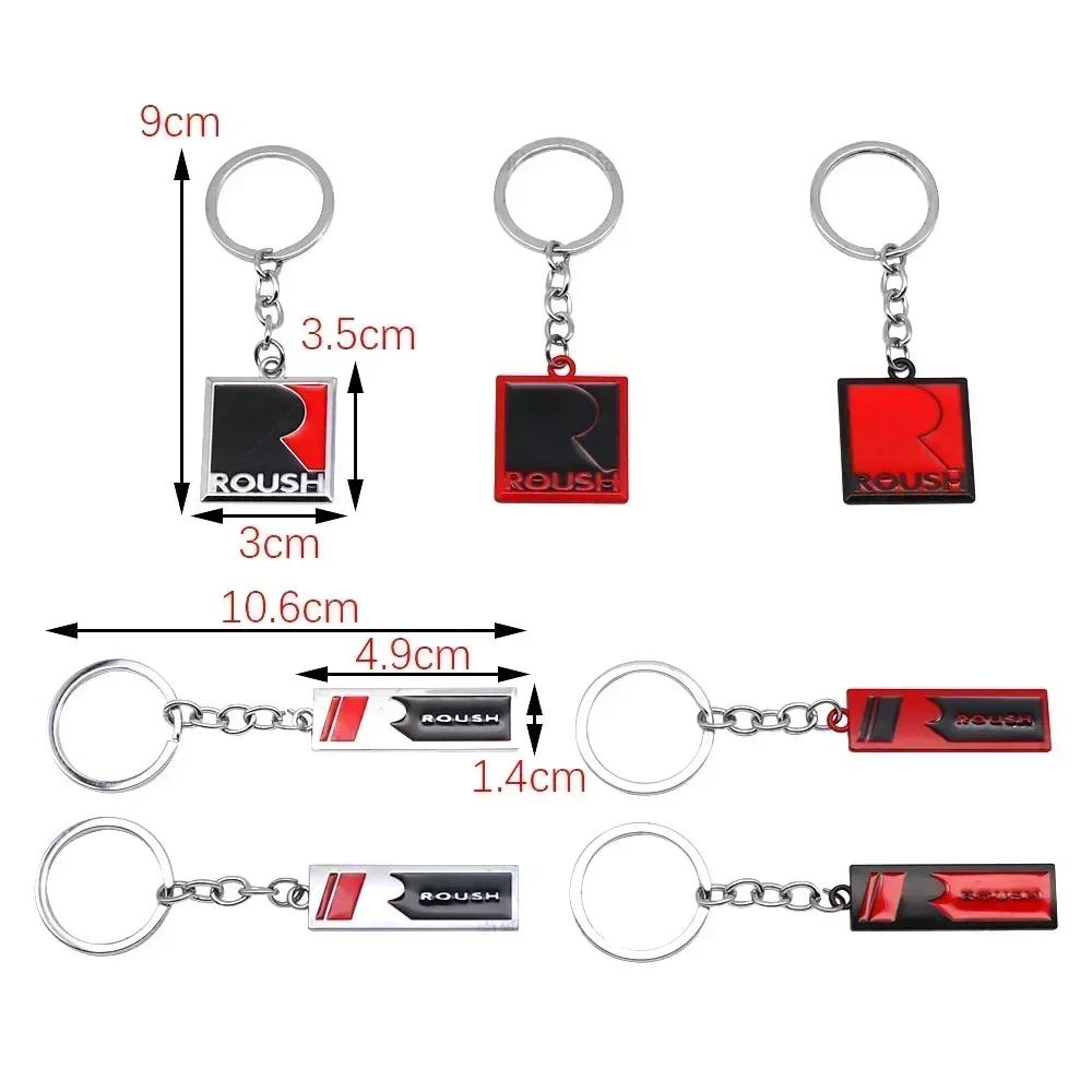 Metal ROUSH Car Keychain for Ford Fiesta Focus Mondeo Kuga Ranger Mustang Transit Explorer Key Rings Pendant Holder Accessories