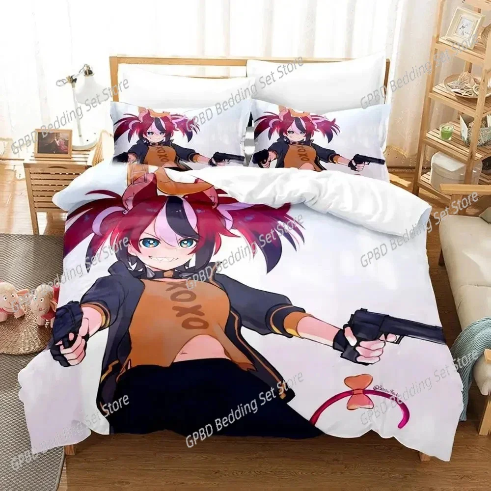 

Luxury New 3D Print Hakos Baelz Anime Bedding Set Duvet Cover Bed Set Quilt Cover Pillowcase king Queen Size Boys Adult Bedding