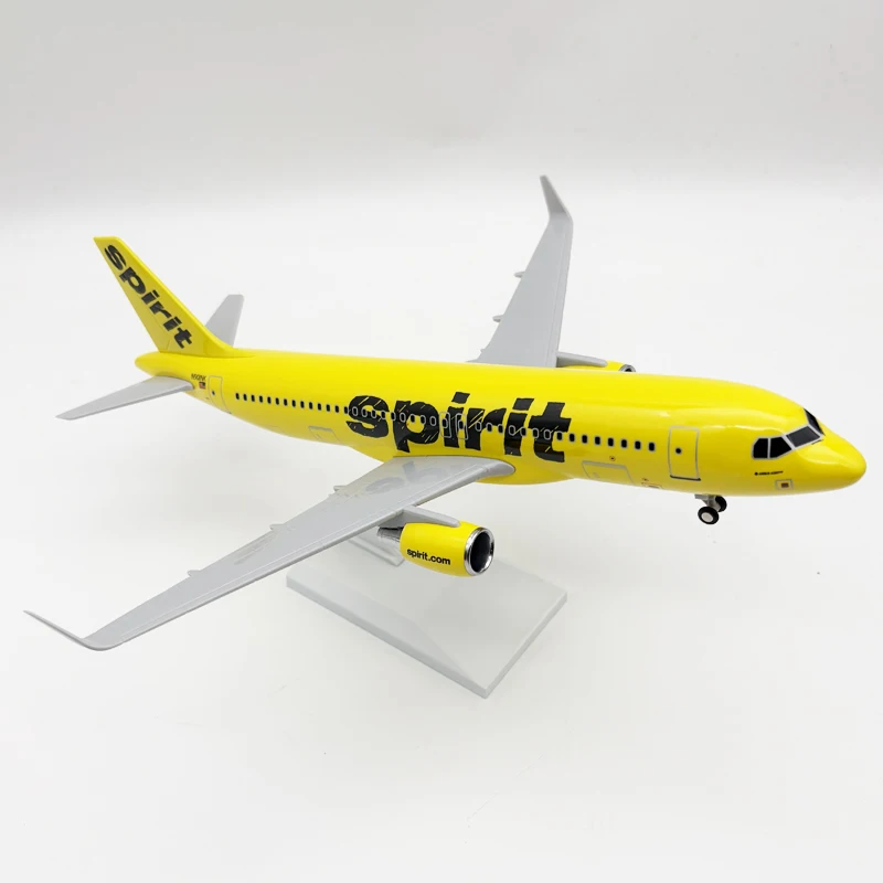 30cm A320 Spirit Aircraft Model Resin Die-Cast Scale Airplane With Stand & Wheel Collected Gift By Aviation Model Airplanes