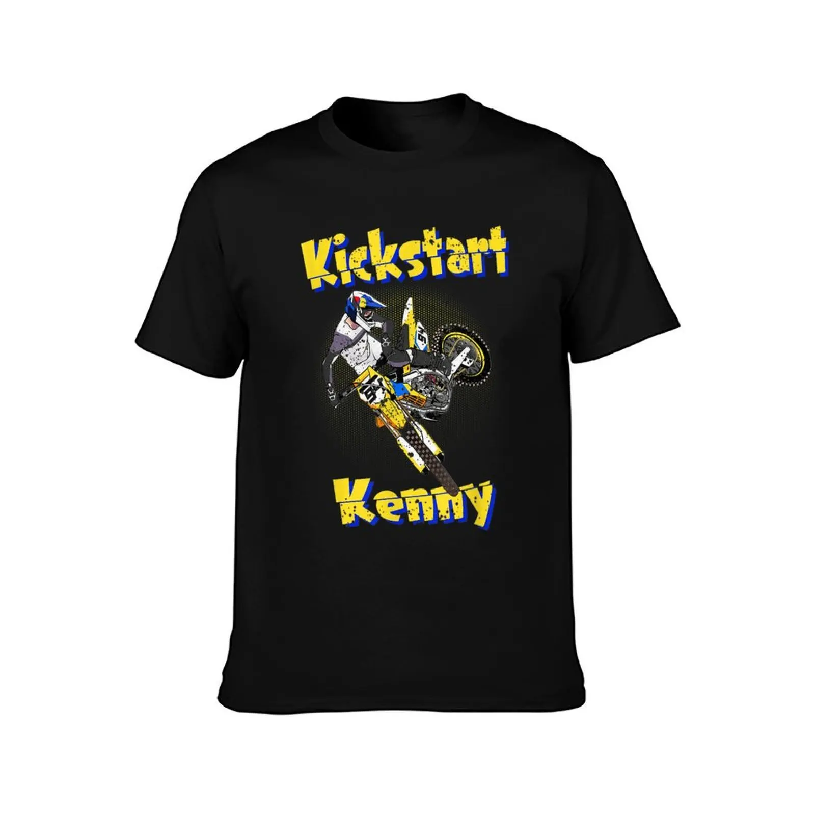 Kickstart-Kenny Dirt Bike Racing Design T-Shirt Casual Loose Fit Summer Tee Shirt T-Shirt