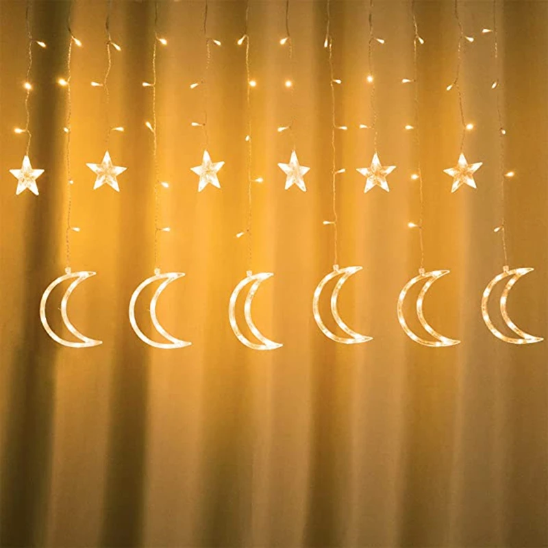 الترويج! LED ستارة ضوء 2.5 متر في الهواء الطلق مقاوم للماء غرفة نوم المنزل ديكور حفلات الزواج 12 نجوم ضوء القمر سلسلة الاتحاد الأوروبي التوصيل