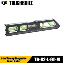 TOUGHBUILT TB-H2-L-9T-M 9-in Magnetic Billet Torpedo Level Strong Magnetic Level Ruler Multi-angle Portable Measuring Tools