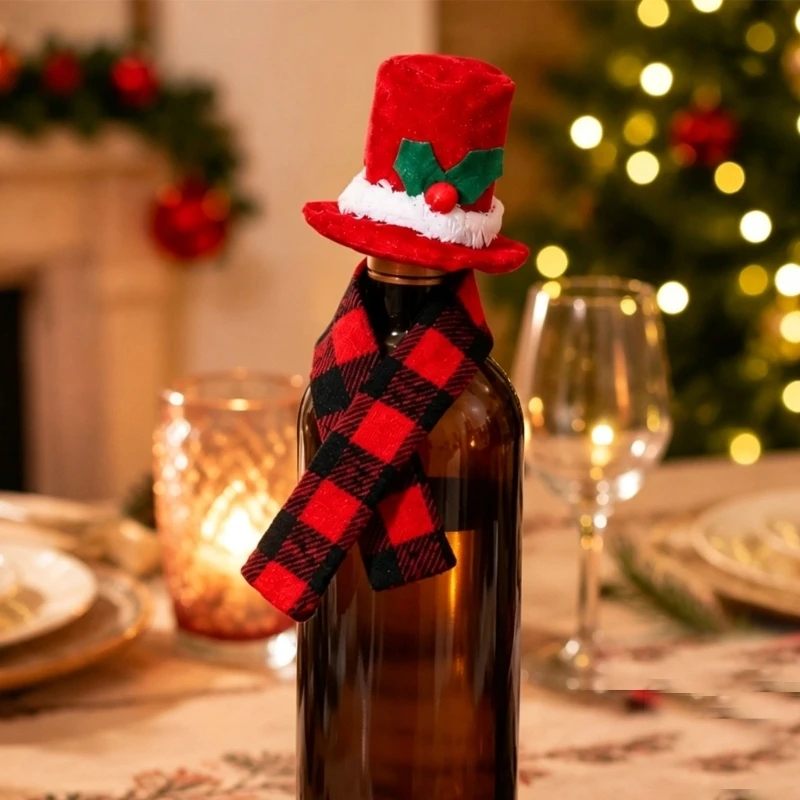 12pack Christmas Bottle Hat and Scarf Decorations Creative for Table Displays JOMD