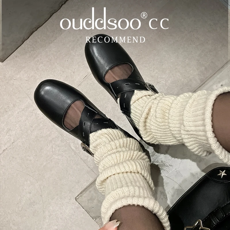 Ods Women Flat Shoes Round Toe Luxury Shallow Sneakers Fashion Buckle Strap Loafers Women Ballet Comfortable Mary Jane Shoes Wom