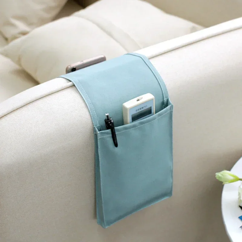 Cotton Linen Bedside  Organizer Bed Desk Sofa TV Remote Control Hanging Holder Pockets