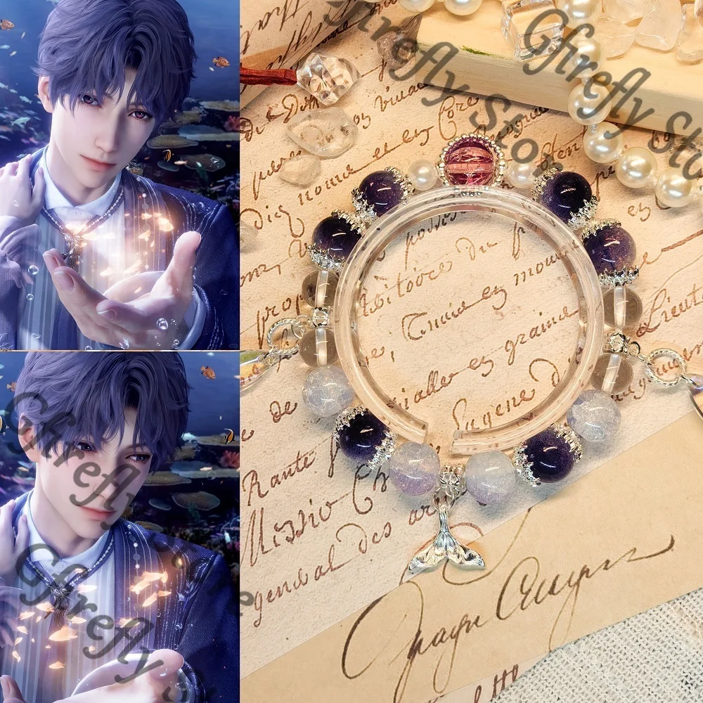 

Bracelet Anime Love and Deepspace Cosplay Fishtail Hand Chain Colleagues Game Souvenir Brace Lace Rafayel Accessories Gift